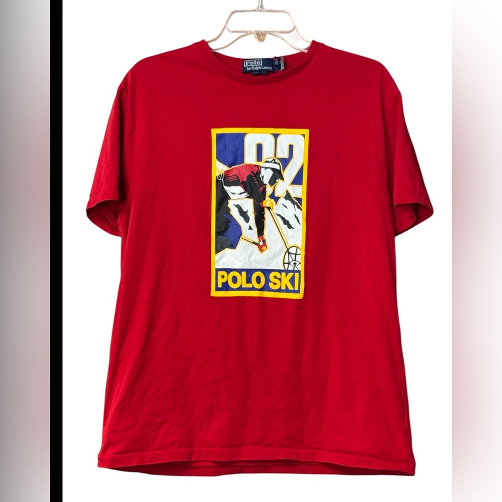 Like new! Polo Ralph Lauren Polo Ski Jersey T-Shirt SZ M Red